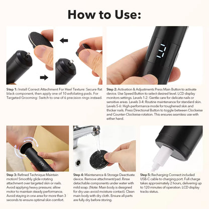 Electric 2-in-1 Foot Callus & Nail Pedicure Grinder